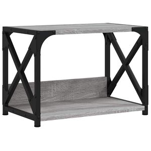 vidaXL printerstativ 2 hylder 44x26x31,5 cm konstrueret tr&aelig; gr&aring; sonoma