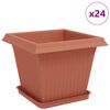 vidaXL Plantepotter 24 stk. Mursten R&oslash;d Plastik