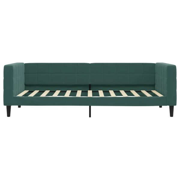 vidaXL daybed 100x200 cm velour m&oslash;rkegr&oslash;n