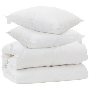 vidaXL Dyne med puder med pude 3 stk. Hvid Microfiber
