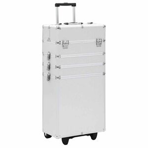 vidaXL makeupkuffert aluminium s&oslash;lvfarvet