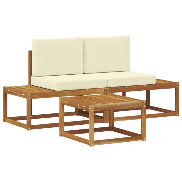 vidaXL Udend&oslash;rs sofagruppe med pude 3 pcs Naturfarvet