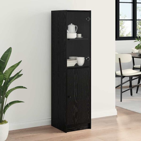 vidaXL Highboard Sort eg 35 x 37 x 142 cm Konstrueret tr&aelig;
