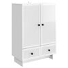 vidaXL Sideboard H&oslash;jglans Hvid 66 x 34,5 x 95 cm Konstrueret tr&aelig;