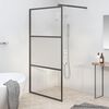 vidaXL brusev&aelig;g 115x195 cm halvmatteret sikkerhedsglas sort