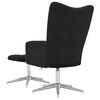 vidaXL lænestol med fodskammel fløjl sort