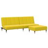 vidaXL 2-personers sovesofa med fodskammel velour gul