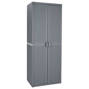 vidaXL opbevaringsskab til haven 65x45x172 cm polyrattan gr&aring;