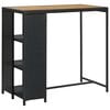 vidaXL barbord med opbevaringsstativ 120x60x110 cm polyrattan sort