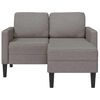 vidaXL 2-personers sofa med chaiselong L-formet 125 cm stof gr&aring;brun