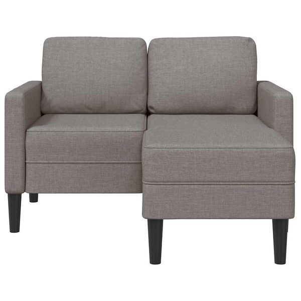 vidaXL 2-personers sofa med chaiselong L-formet 125 cm stof gr&aring;brun