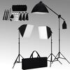 vidaXL fotostudieudstyr med softbox-lamper og baggrund