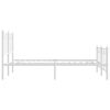 vidaXL sengeramme med sengegavl og fodg&aelig;rde 140x190 cm metal hvid