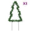 vidaXL juledekoration med jordspyd juletr&aelig;sform 3 stk. 50 LED'er 30 cm