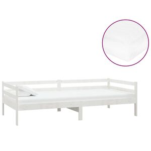 vidaXL daybed med madras 90x200 cm massivt fyrretræ hvid
