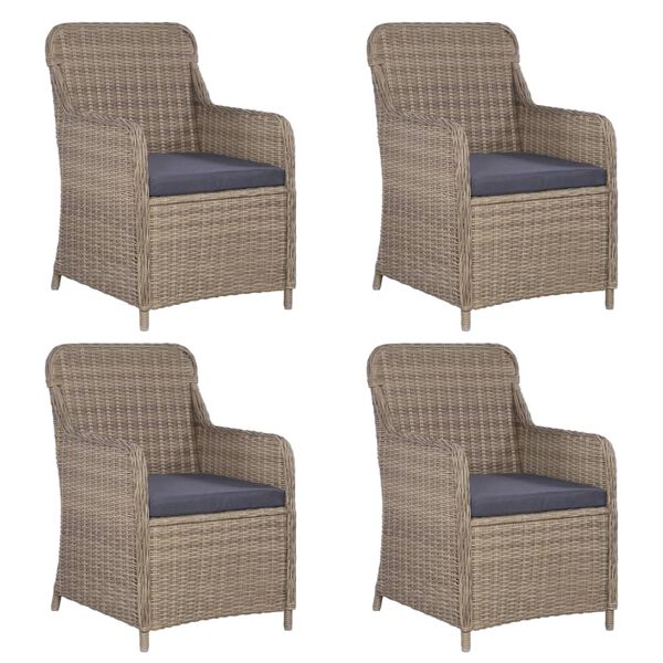 vidaXL spisebordss&aelig;t til haven 5 dele brun