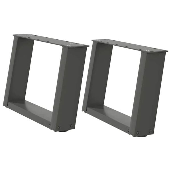 vidaXL sofabordsben U-formet 2 stk. antracit 40x(30-31) cm st&aring;l