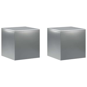 vidaXL Planteholder 2 pcs S&oslash;lv 40 x 40 x 40 cm Rustfrit st&aring;l