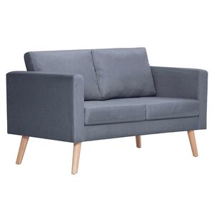 vidaXL sofa 2-pers. stof m&oslash;rkegr&aring;