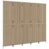 vidaXL rumdeler 5 paneler polyrattan beige