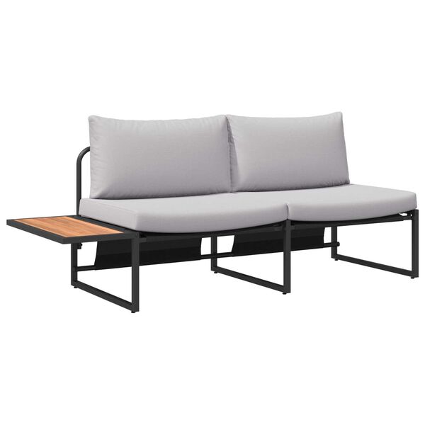 vidaXL Havemøbelsofa med pude Brun 200.5 x 70 x 85.5 cm Metal