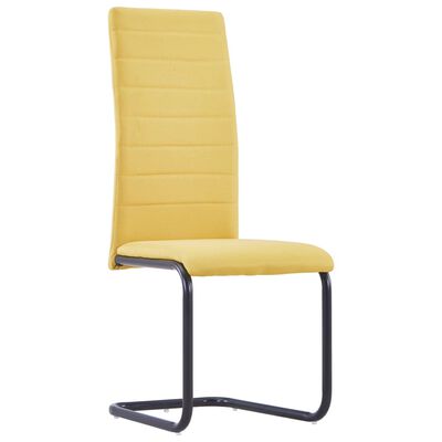 vidaXL spisebordsstole med cantilever 4 stk. stof gul