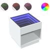 vidaXL sofabord med Infinity LED-lys 50x50x50 cm hvid