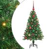 vidaXL Kunstigt juletr&aelig; med stativ Gr&oslash;n 120 cm PVC og St&aring;l og Plastik