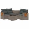 vidaXL Sofa S&aelig;t 6 stk. Gr&aring; og M&oslash;rkegr&aring; Poly Rattan og St&aring;l