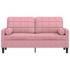 vidaXL 2-personers sofa med pyntepuder 140 cm velour pink