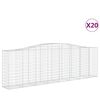 vidaXL buede gabionkurve 20 stk. 400x50x120/140 cm galvaniseret jern