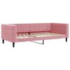 vidaXL daybed med udtræk 90x200 cm velour lyserød