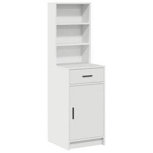 vidaXL Highboard med skuffe Hvid 40 x 40,5 x 135 cm Konstrueret tr&aelig;