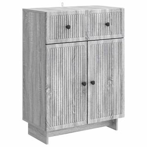 vidaXL Sideboard Gr&aring; sonoma-eg 66 x 34,5 x 90 cm Konstrueret tr&aelig;