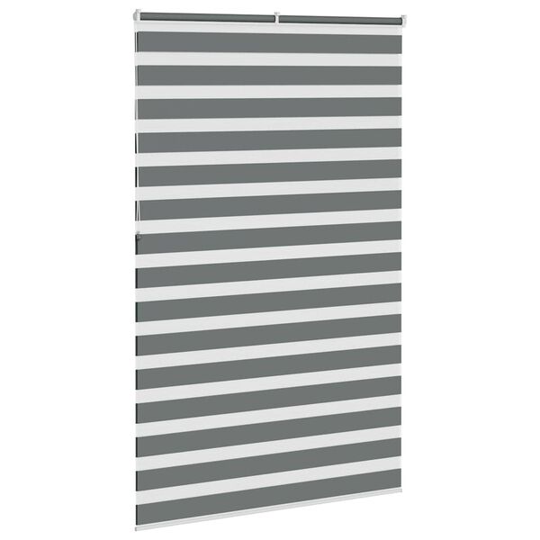 vidaXL zebragardin m&oslash;rkegr&aring; 145x230 cm stofbredde 140,9 cm polyester