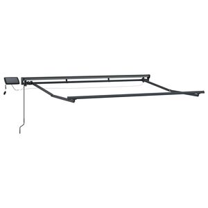 vidaXL Manuel markise-ramme med LED-lys Antracit 2,5 x 2 m Aluminium