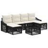 vidaXL Havesofa S&aelig;t 7 stk. Sort polyrattan
