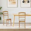 vidaXL Spisestuestol 2 pcs Naturlig og lys Massiv Gummitr&aelig;