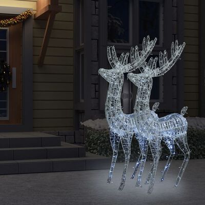 vidaXL julerensdyr 2 stk. 180 cm 250 LED'er akryl koldt hvidt lys