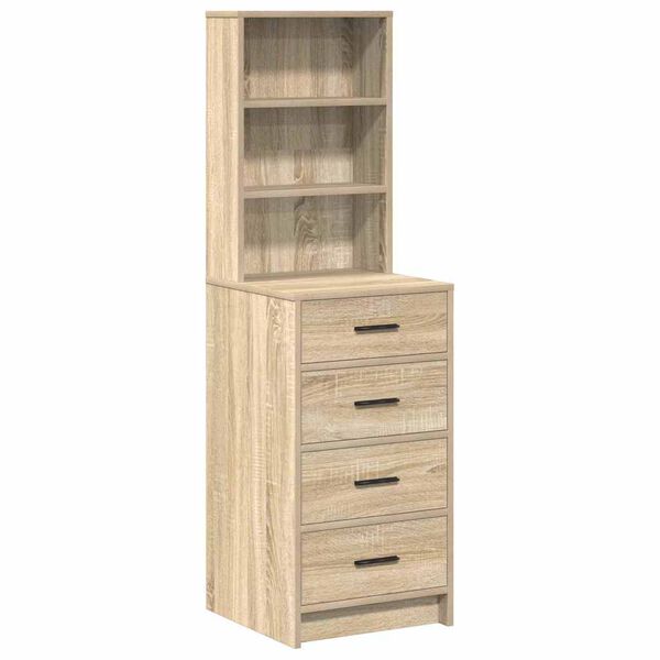 vidaXL Highboard med skuffe Sonoma-eg 40 x 41 x 135 cm Konstrueret træ