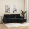 vidaXL 3-personers sofa med fodskammel 180 cm velour sort