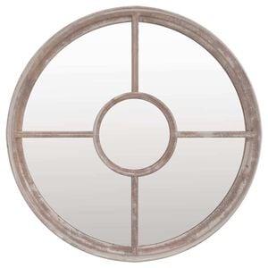 vidaXL havespejl 40x4 cm rundt jern sandfarvet