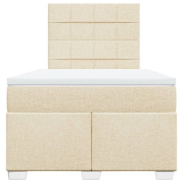 vidaXL kontinentalseng med madras 120x190 cm stof cremefarvet