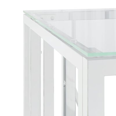 vidaXL sofabord 50x50x50 cm rustfrit stål og glas sølvfarvet