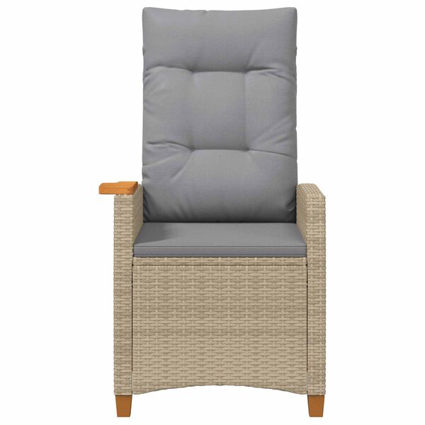 vidaXL L&aelig;nestol med teplade med pude 62 x 64 x 112 cm polyrattan