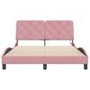 vidaXL sengeramme med LED uden madras 120x200 cm velour pink
