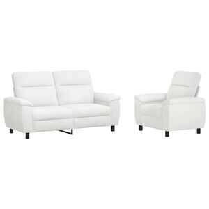 vidaXL Sofa S&aelig;t 2 pcs Hvid Stof