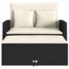 vidaXL 2-personers havesofa med hynder polyrattan sort