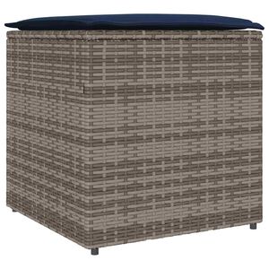 vidaXL Pude kasse med opbevaring Gr&aring; 50 x 50 x 50 cm polyrattan
