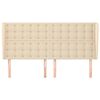 vidaXL sengegavl med kanter 163x23x118/128 cm stof cremefarvet